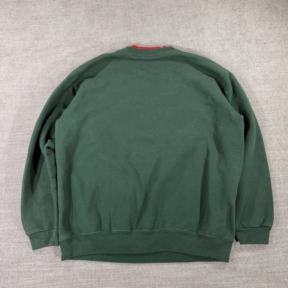 Top Stitch Sweatshirt Womens L Green Good Christmas Tree Vintage Morning Sun - Picture 2 of 8